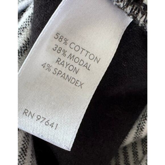 J. Jill Small Petite SP V Neck Dress Black White Check Cotton Modal Rayon - Picture 6 of 12